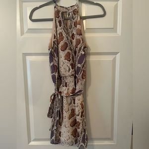 Snakeskin Halter Tie Dress